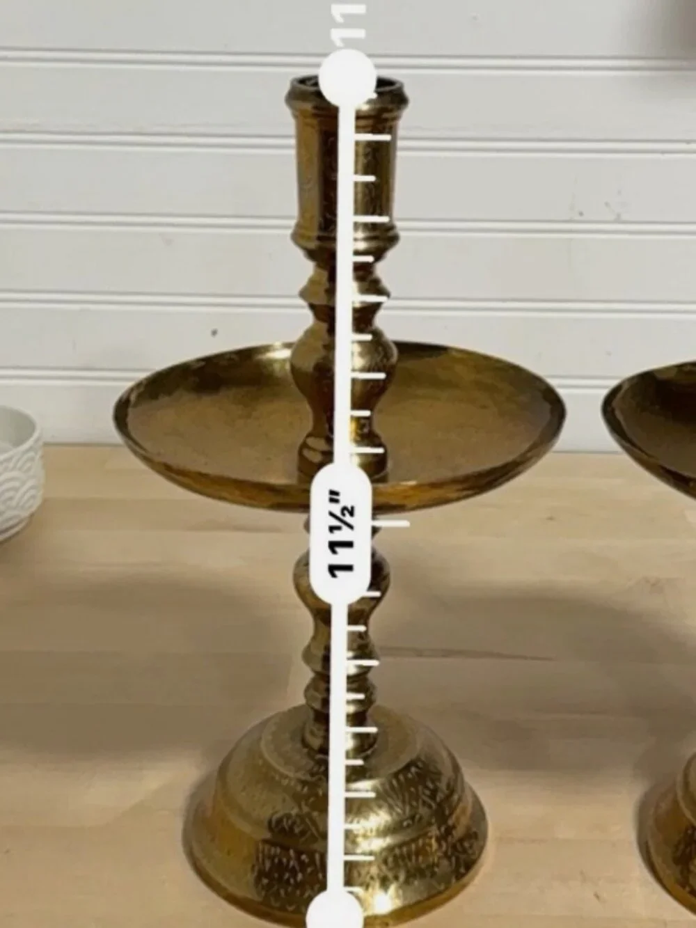 Vintage Brass Candlesticks Pair 11.5